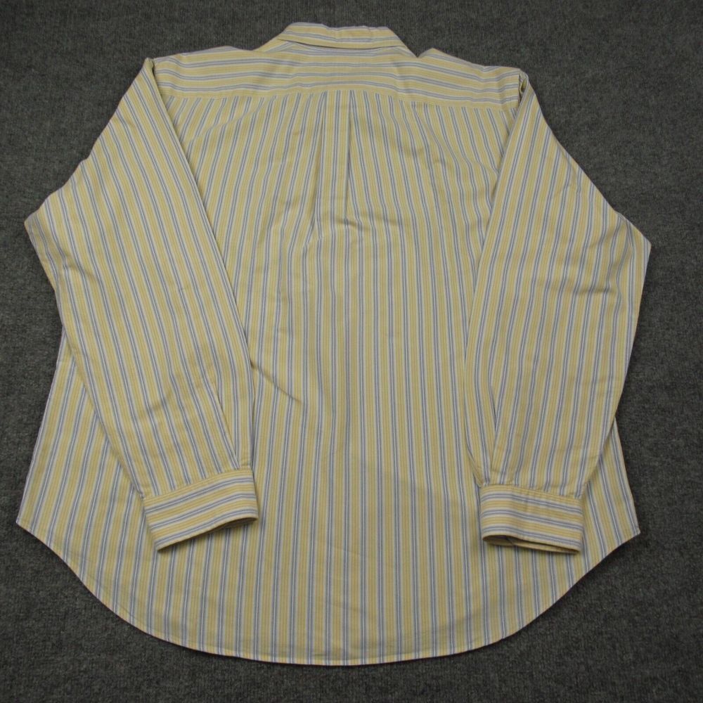 Ralph Lauren Shirt Mens Extra Extra Large XXL Yellow Blue Striped Classic Fit - Picture 3 of 11